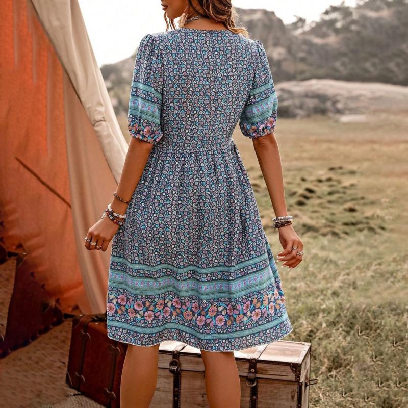 Damen Vintage-Kleid mit Ethno-Print Jully