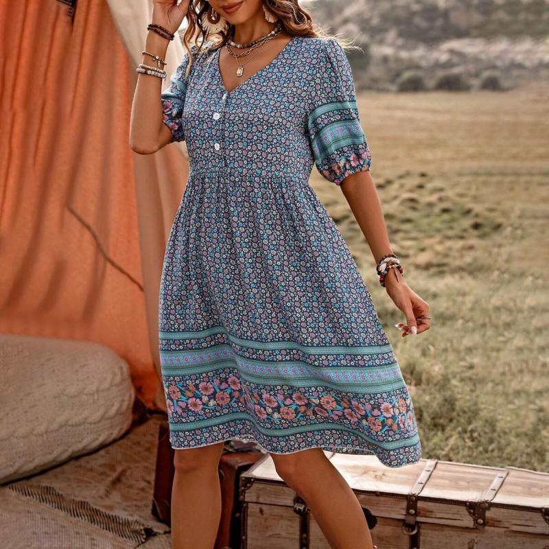 Damen Vintage-Kleid mit Ethno-Print Jully