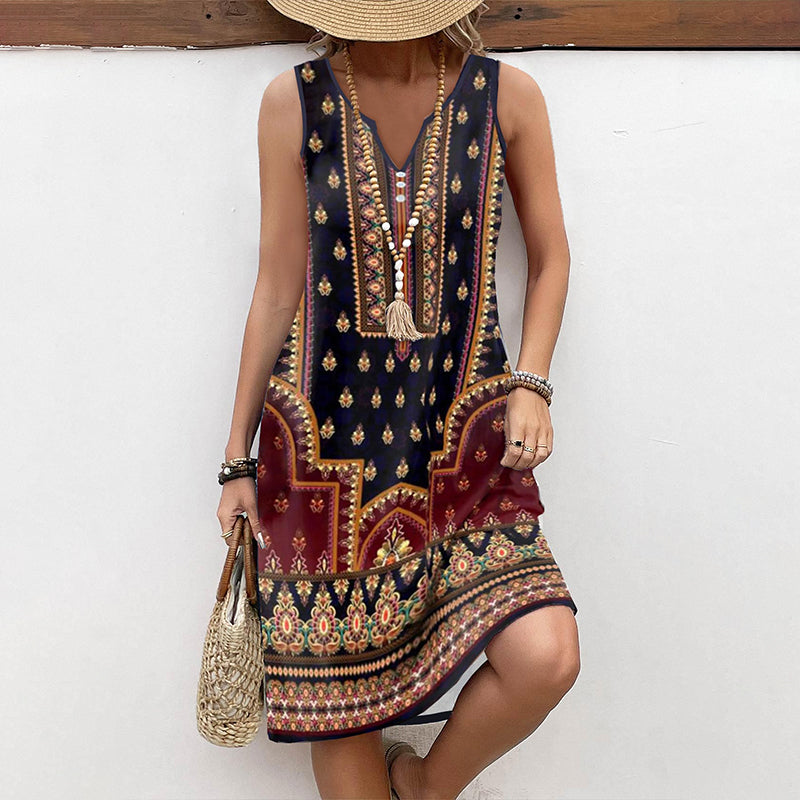 Damen Vintage-Kleid mit Ethnomuster Jully