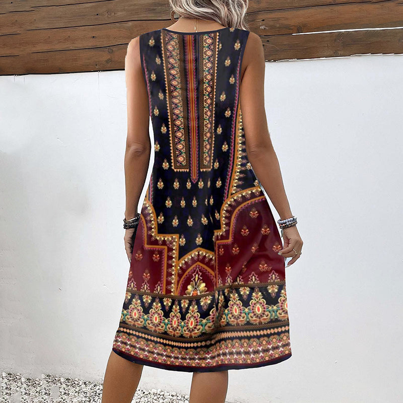 Damen Vintage-Kleid mit Ethnomuster Jully