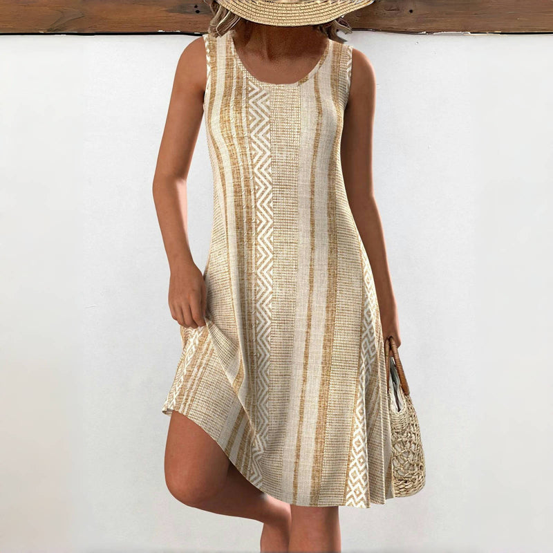 Damen Vintage-Kleid mit Rundhalsausschnitt Jully