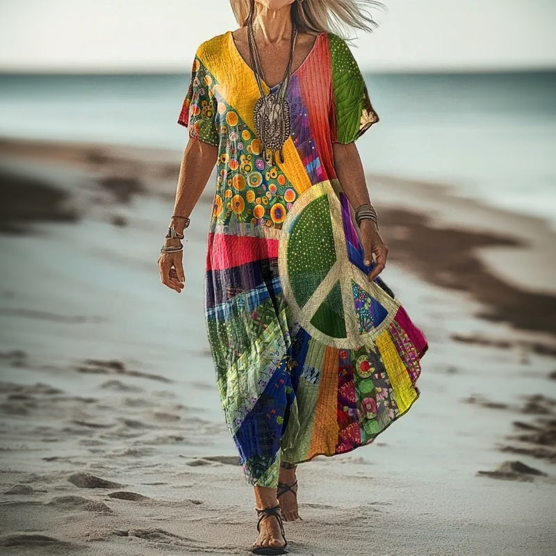 Damen Vintage-Kleid mit bunten Farben Jully
