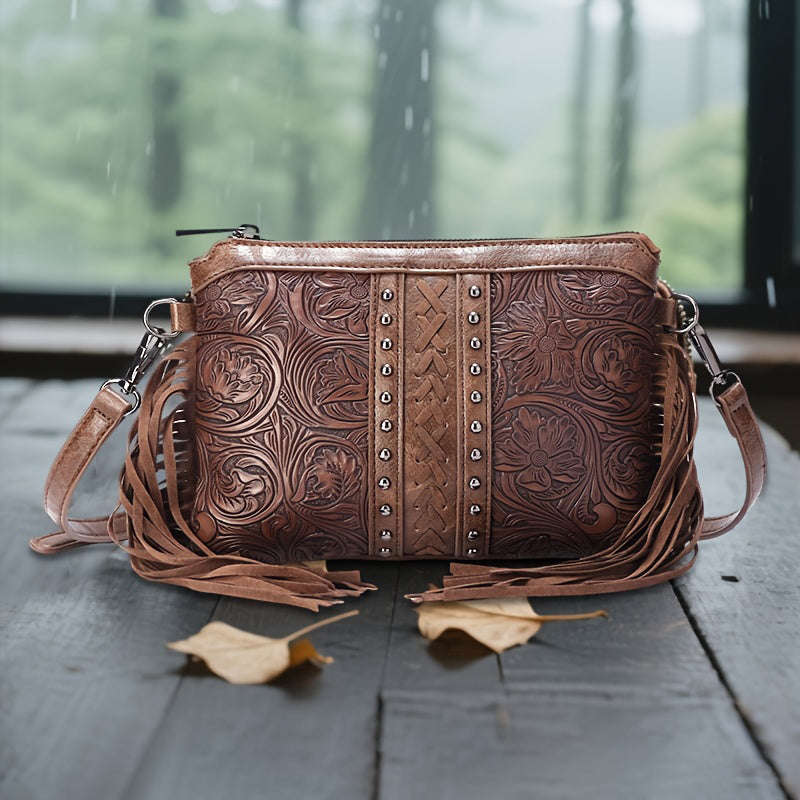 Damen Vintage-Tasche im Bohème-Stil mit Quaste Jully