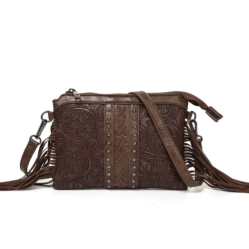 Damen Vintage-Tasche im Bohème-Stil mit Quaste Jully