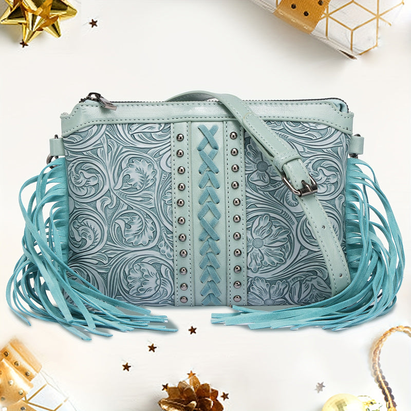 Damen Vintage-Tasche im Bohème-Stil mit Quaste Jully