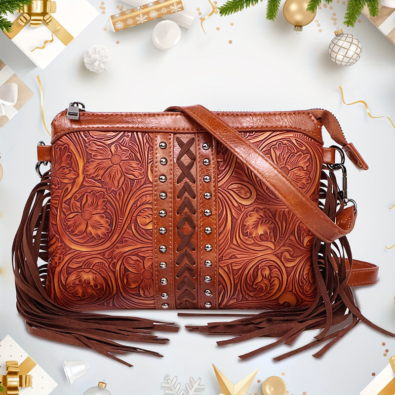Damen Vintage-Tasche im Bohème-Stil mit Quaste Jully