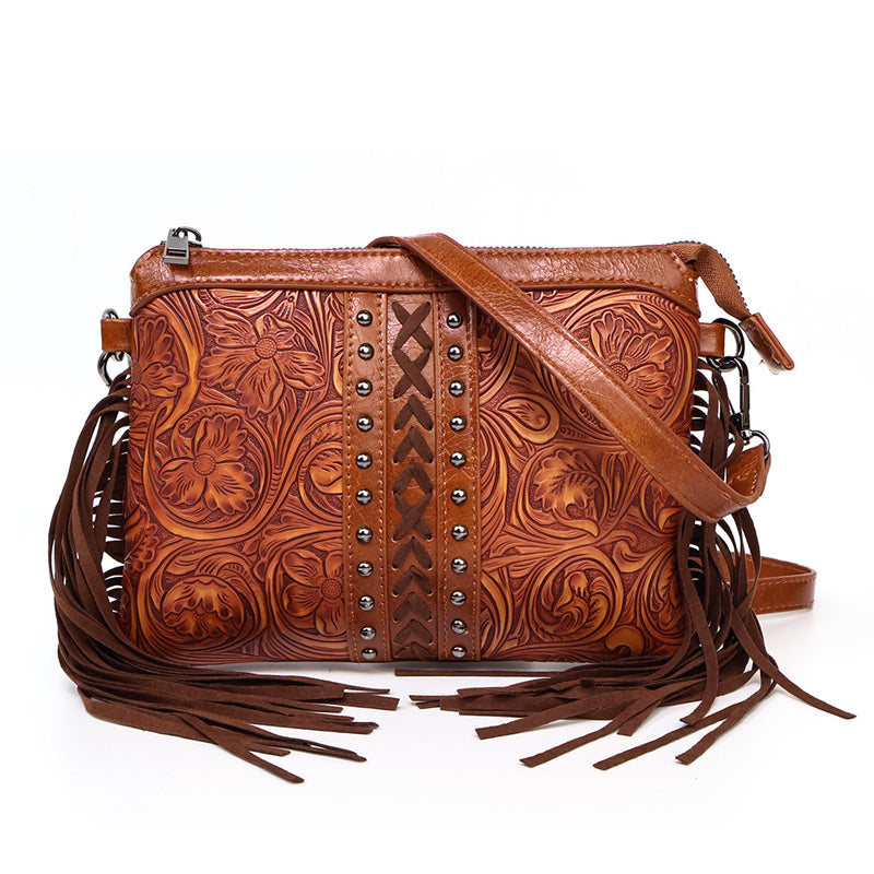Damen Vintage-Tasche im Bohème-Stil mit Quaste Jully