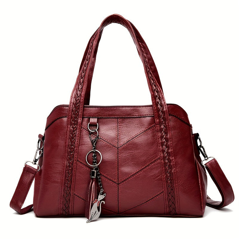 Damen Vintage-Tasche mit Quasten und Reißverschluss Jully