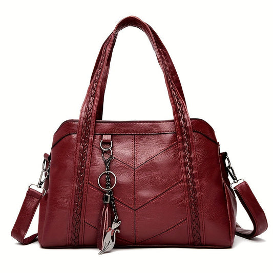 Damen Vintage-Tasche mit Quasten und Reißverschluss Jully