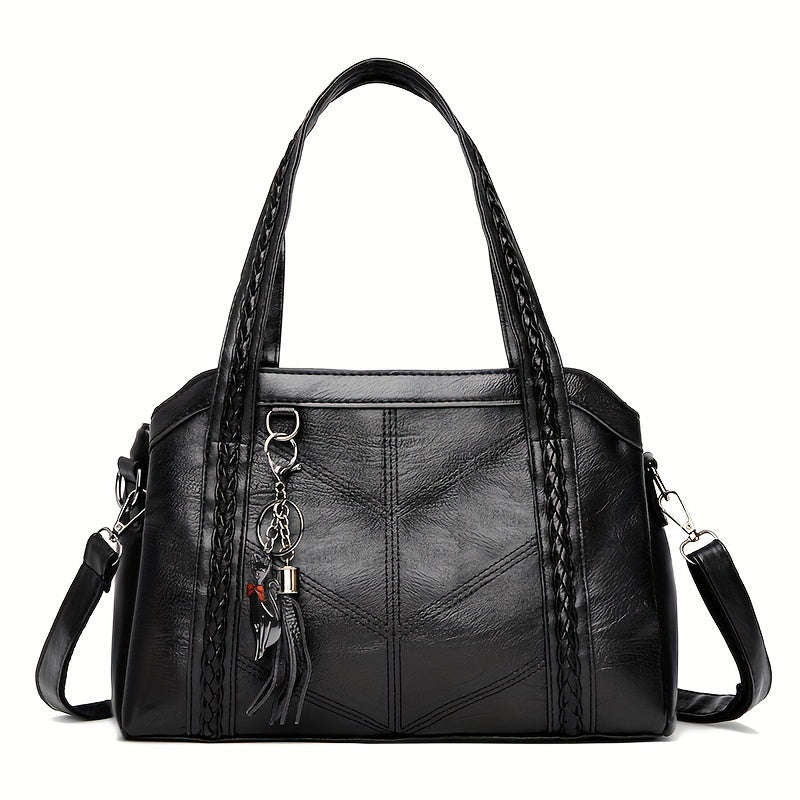 Damen Vintage-Tasche mit Quasten und Reißverschluss Jully