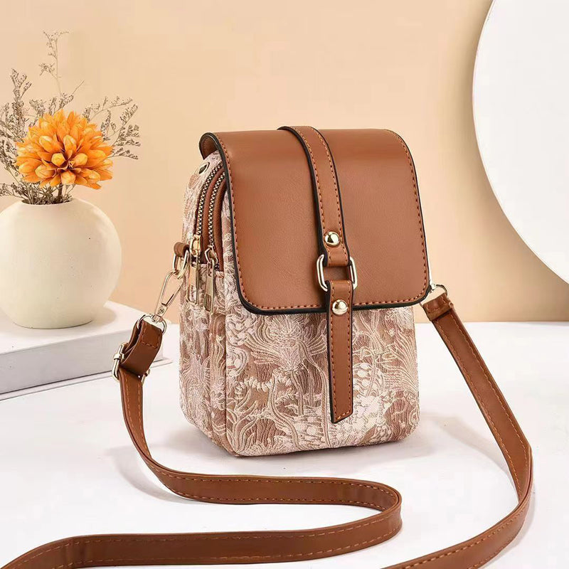 Damen Vintage Handtasche mit Reißverschluss in Schwarz Jully