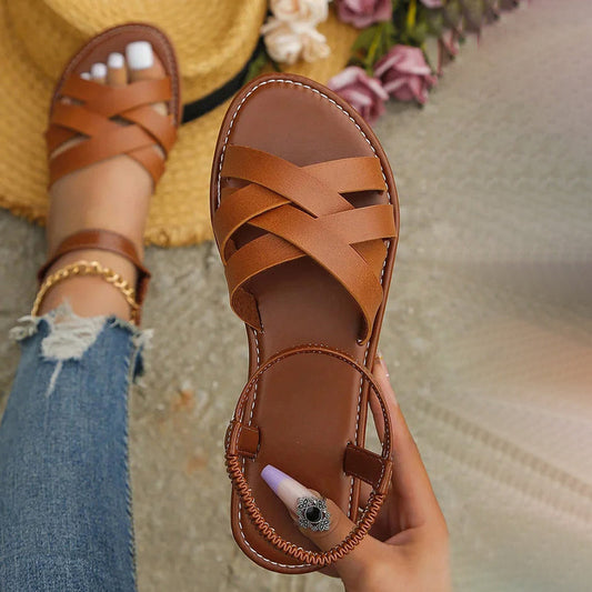 Damen Vintage Sandalen mit offener Zehe Jully