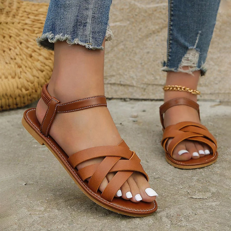 Damen Vintage Sandalen mit offener Zehe Jully