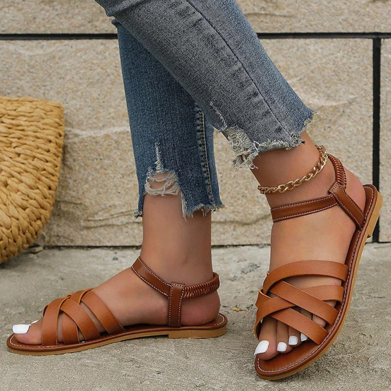 Damen Vintage Sandalen mit offener Zehe Jully