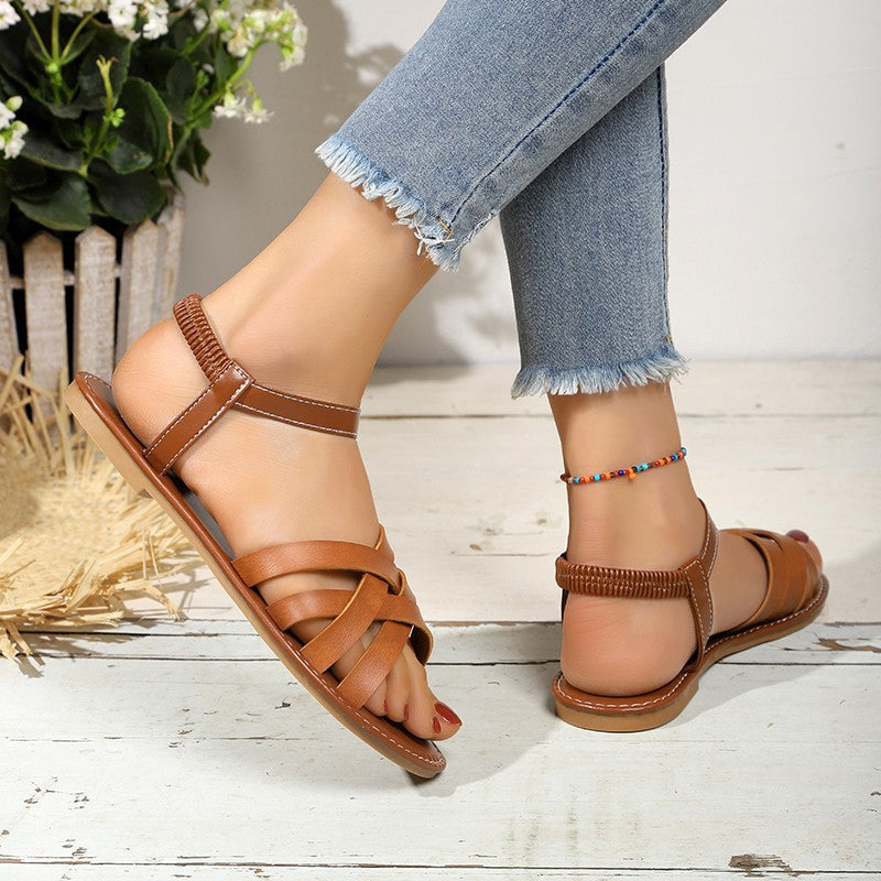 Damen Vintage Sandalen mit offener Zehe Jully
