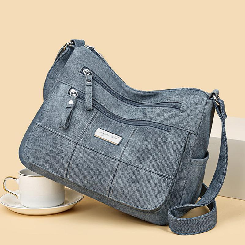 Damen Vintage Umhängetasche aus Nylon Jully