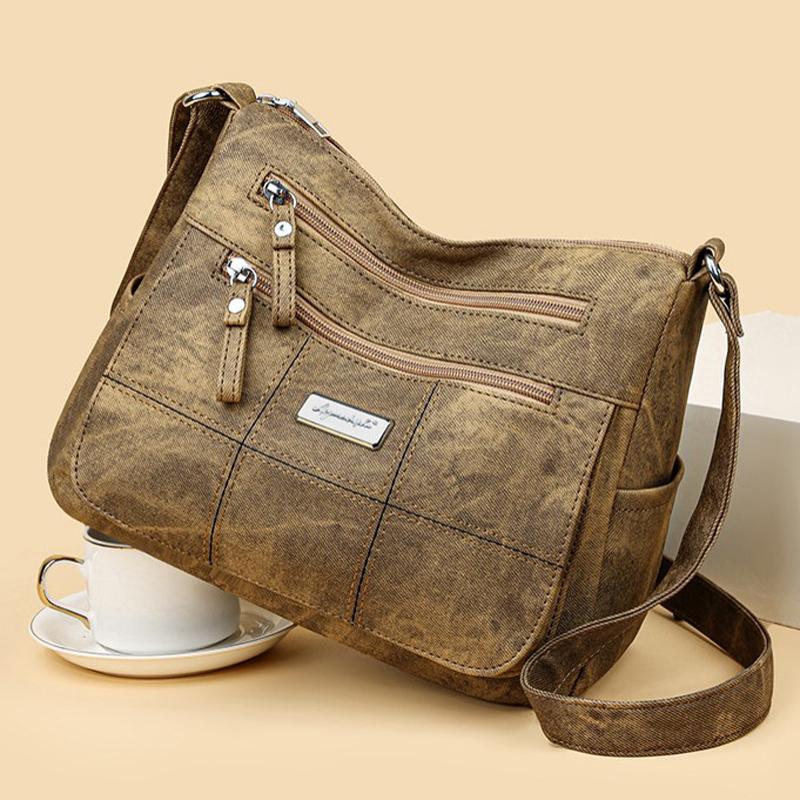 Damen Vintage Umhängetasche aus Nylon Jully