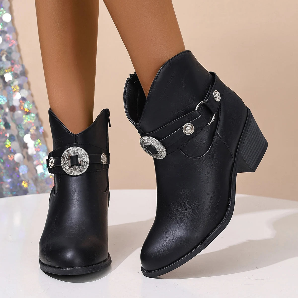 Damen Westernstiefel mit Schnalle Jully