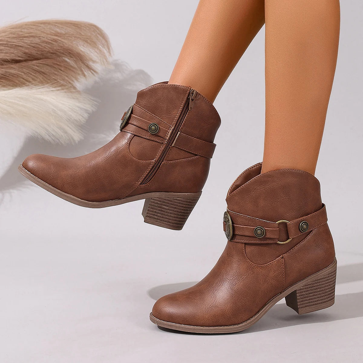 Damen Westernstiefel mit Schnalle Jully