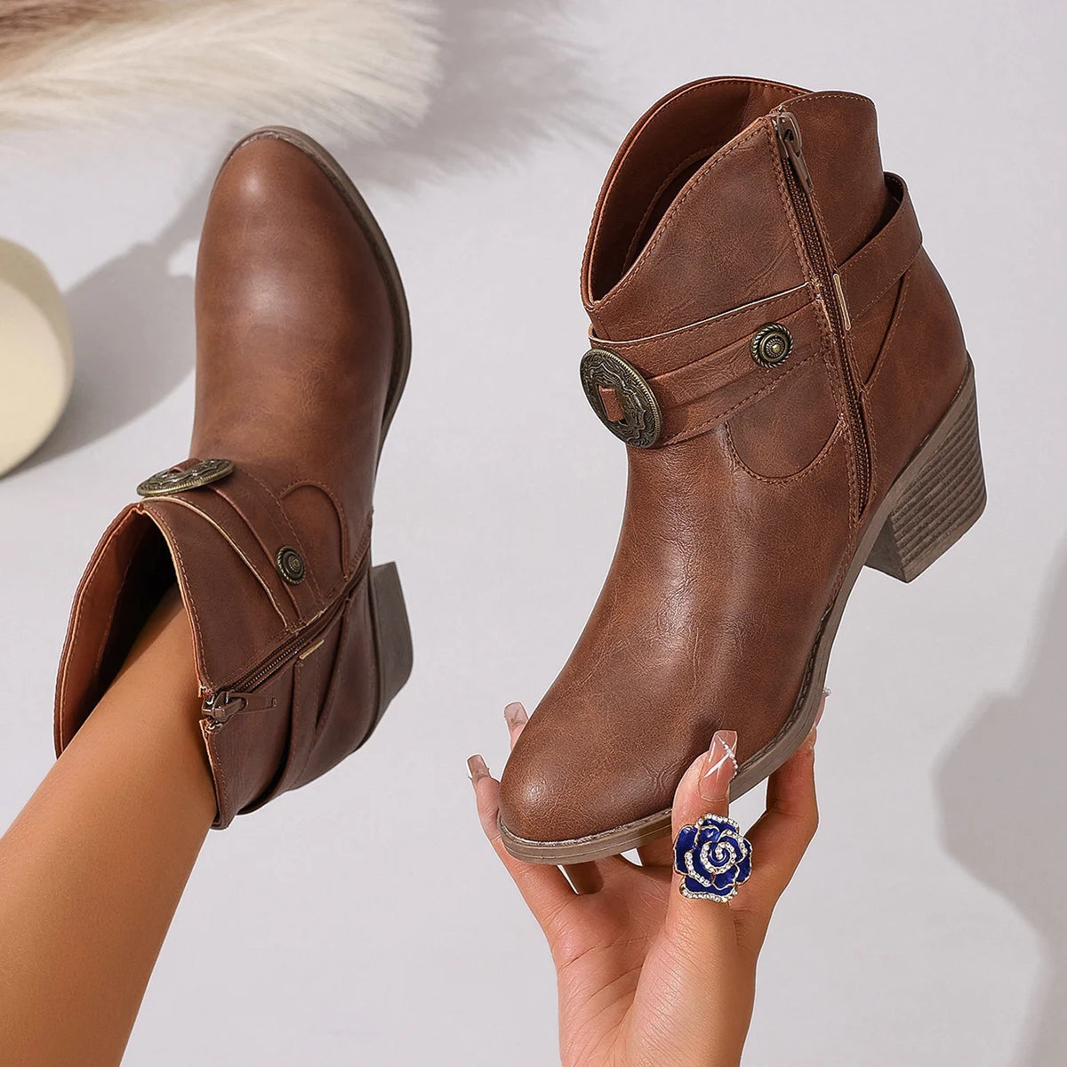 Damen Westernstiefel mit Schnalle Jully