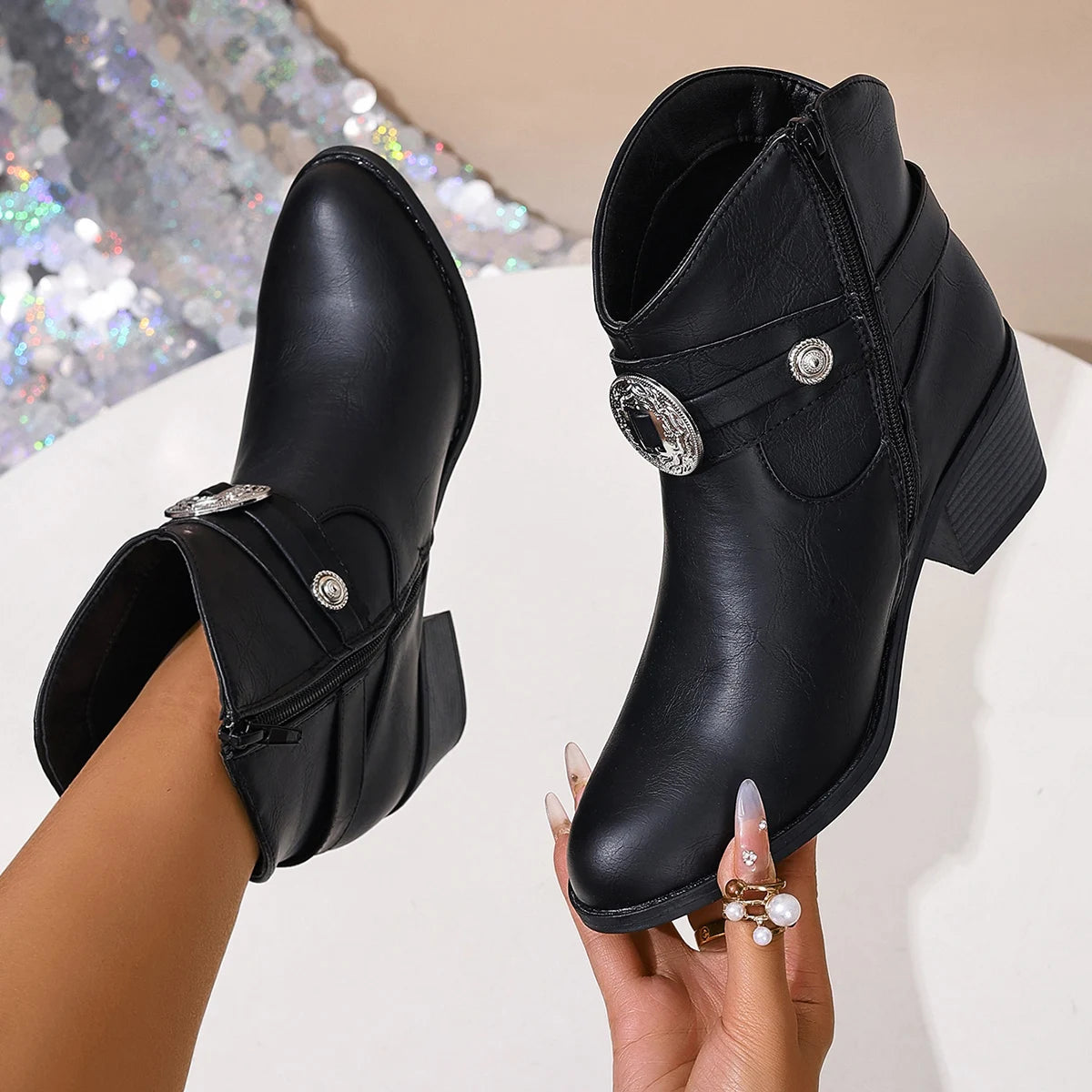 Damen Westernstiefel mit Schnalle Jully