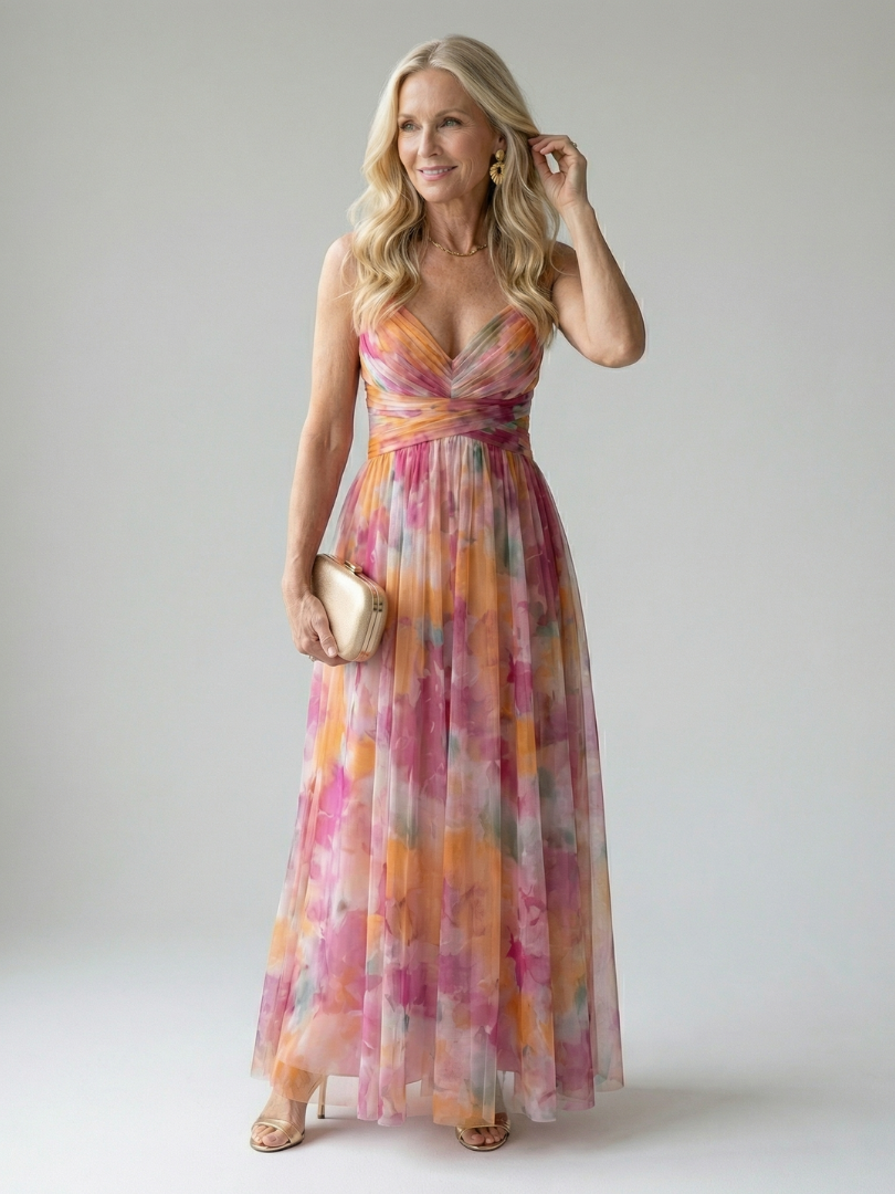 Damen Wickel-Maxikleid aus weichem Stoff in verschiedenen Farben Jully