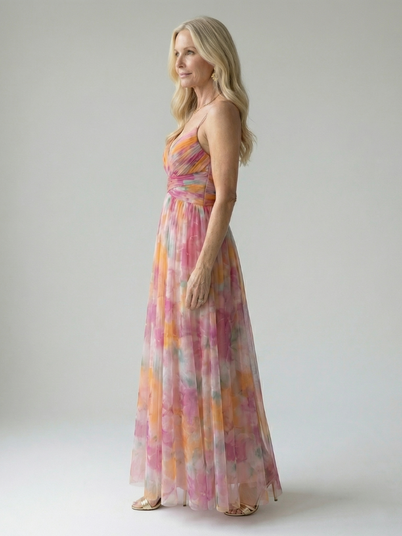 Damen Wickel-Maxikleid aus weichem Stoff in verschiedenen Farben Jully