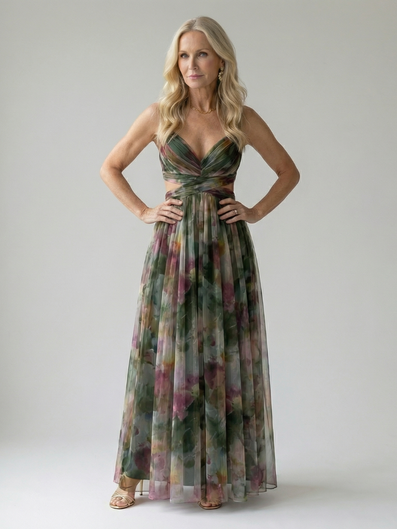 Damen Wickel-Maxikleid aus weichem Stoff in verschiedenen Farben Jully