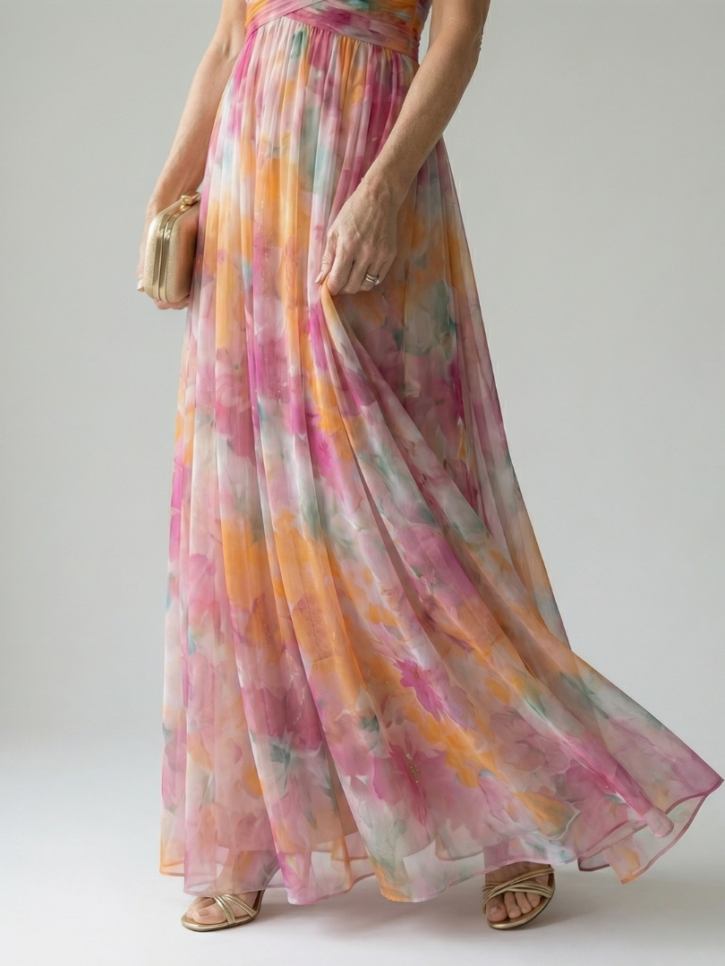 Damen Wickel-Maxikleid aus weichem Stoff in verschiedenen Farben Jully