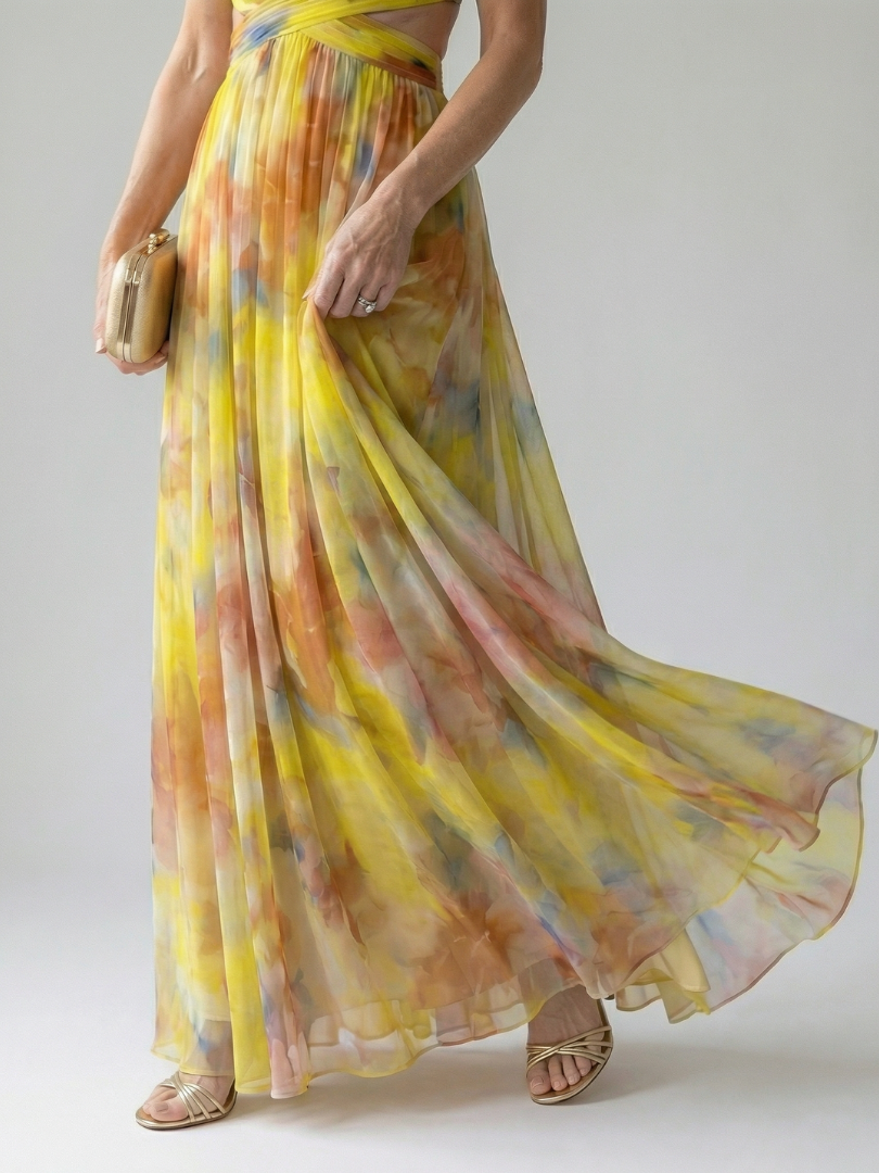 Damen Wickel-Maxikleid aus weichem Stoff in verschiedenen Farben Jully