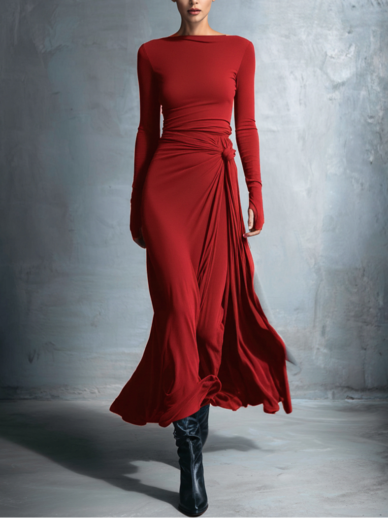 Damen Wickel-Maxikleid mit fließender Silhouette Jully