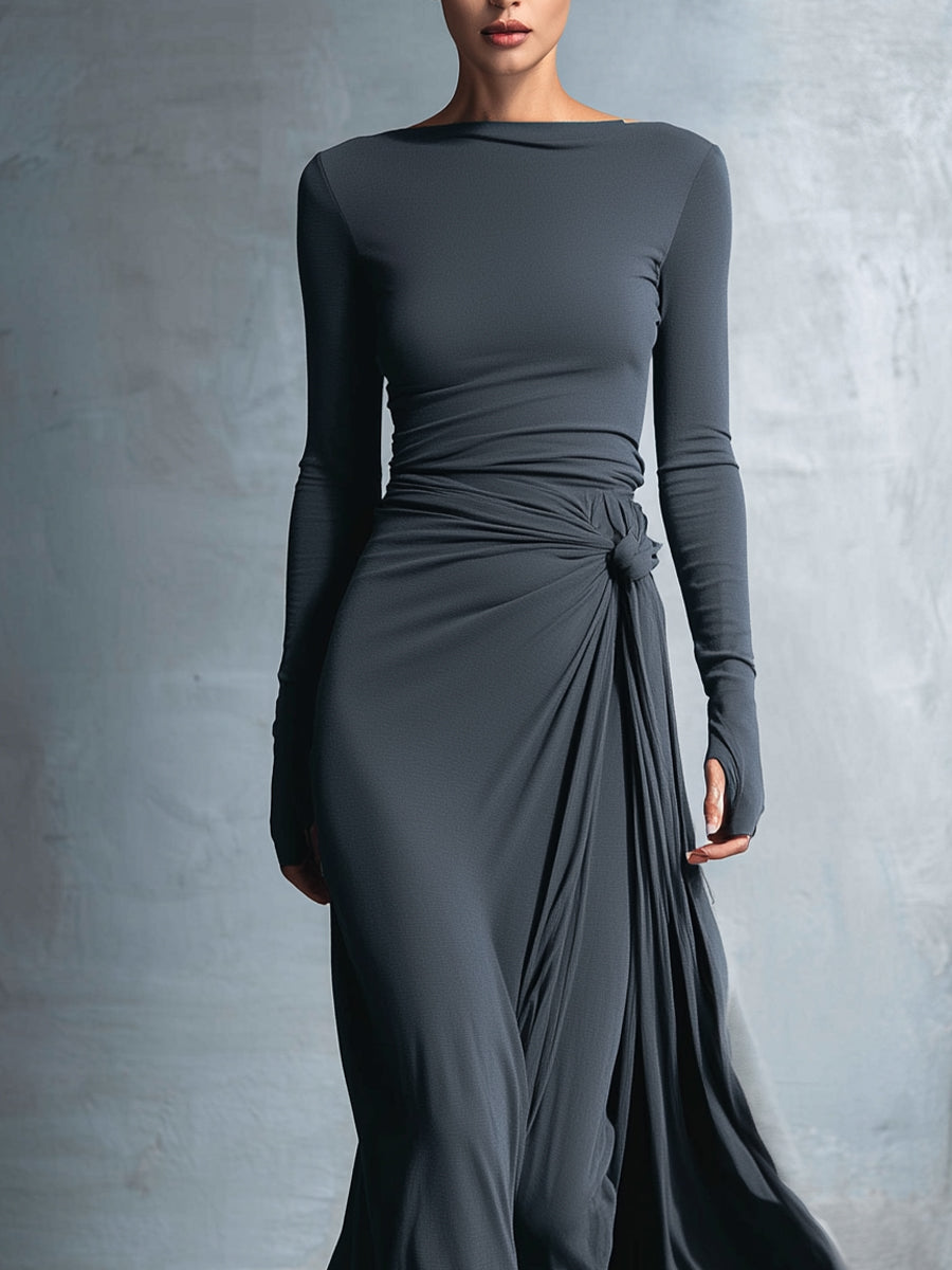 Damen Wickel-Maxikleid mit fließender Silhouette Jully