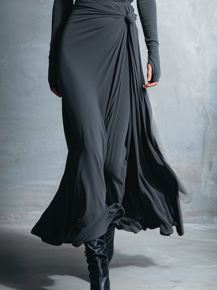 Damen Wickel-Maxikleid mit fließender Silhouette Jully