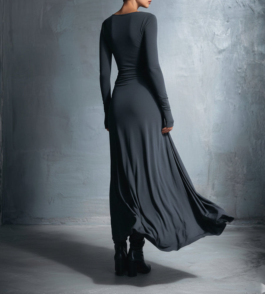 Damen Wickel-Maxikleid mit fließender Silhouette Jully