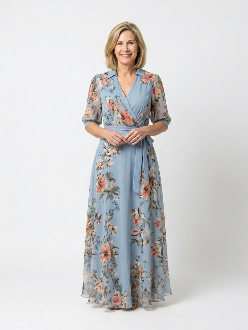 Damen Wickel-Maxikleid mit schmeichelndem Schnitt Jully