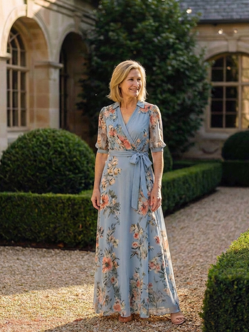 Damen Wickel-Maxikleid mit schmeichelndem Schnitt Jully