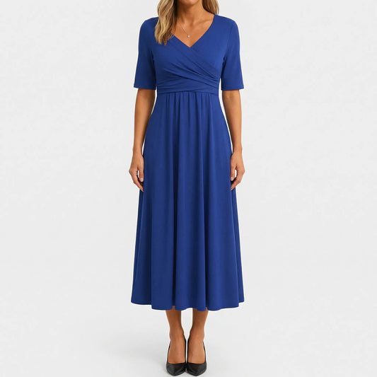 Damen Wickel-Midikleid mit V-Ausschnitt Jully