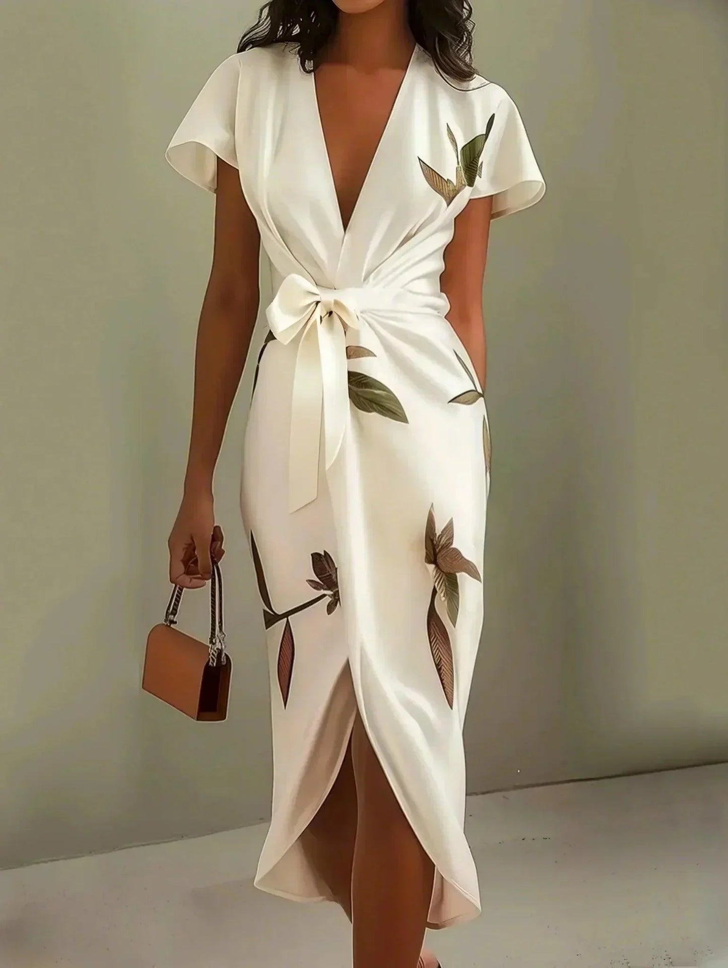Damen Wickelkleid mit Blumenmuster und eleganter Silhouette Jully