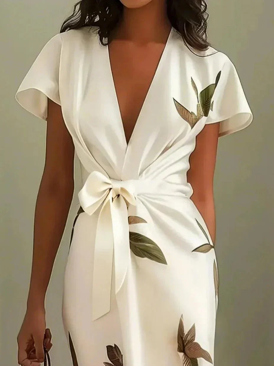 Damen Wickelkleid mit Blumenmuster und eleganter Silhouette Jully