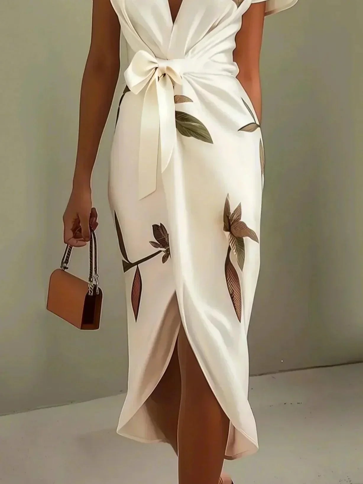 Damen Wickelkleid mit Blumenmuster und eleganter Silhouette Jully