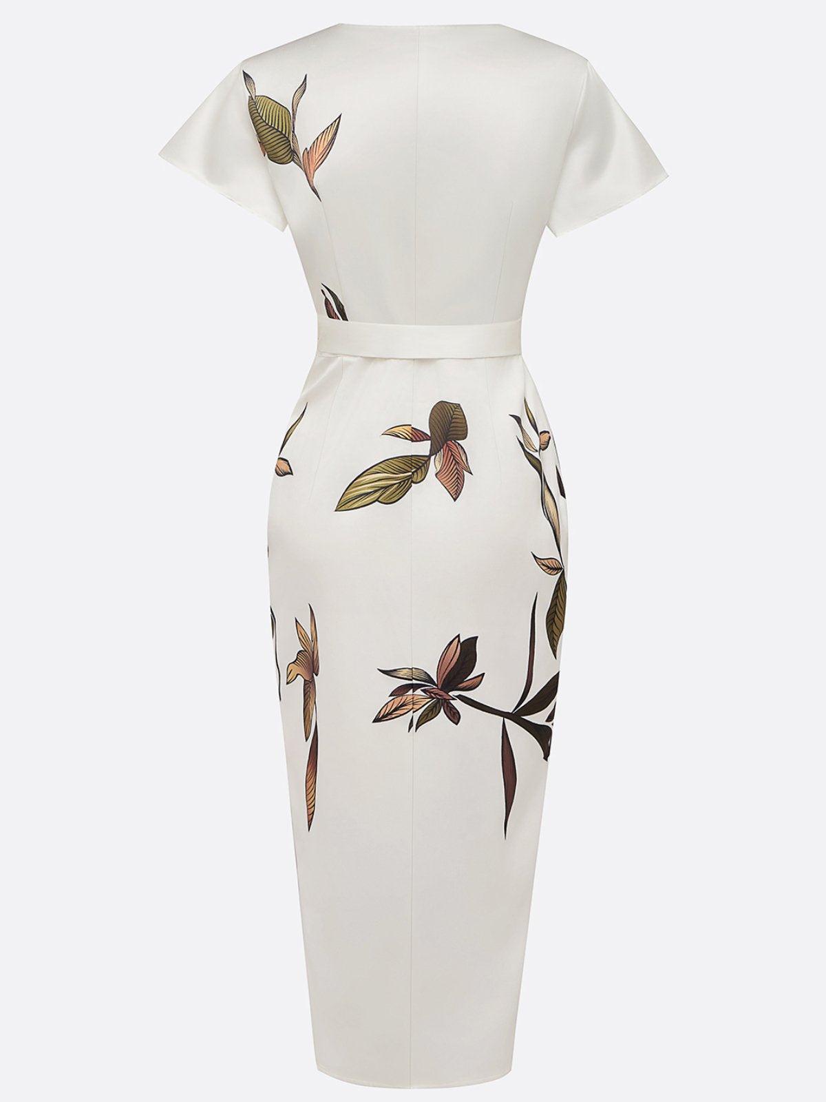Damen Wickelkleid mit Blumenmuster und eleganter Silhouette Jully