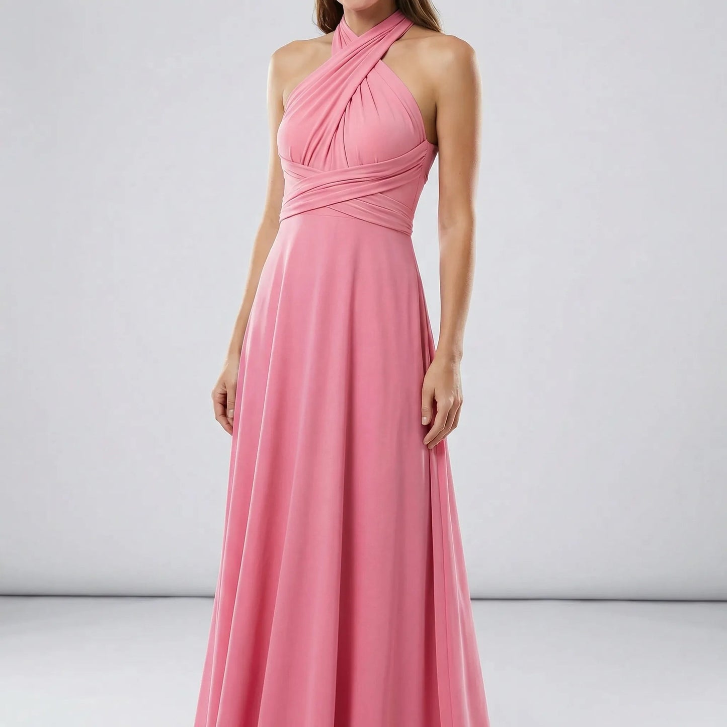 Damen Wickelkleid mit V-Ausschnitt in Maxi-Länge Jully