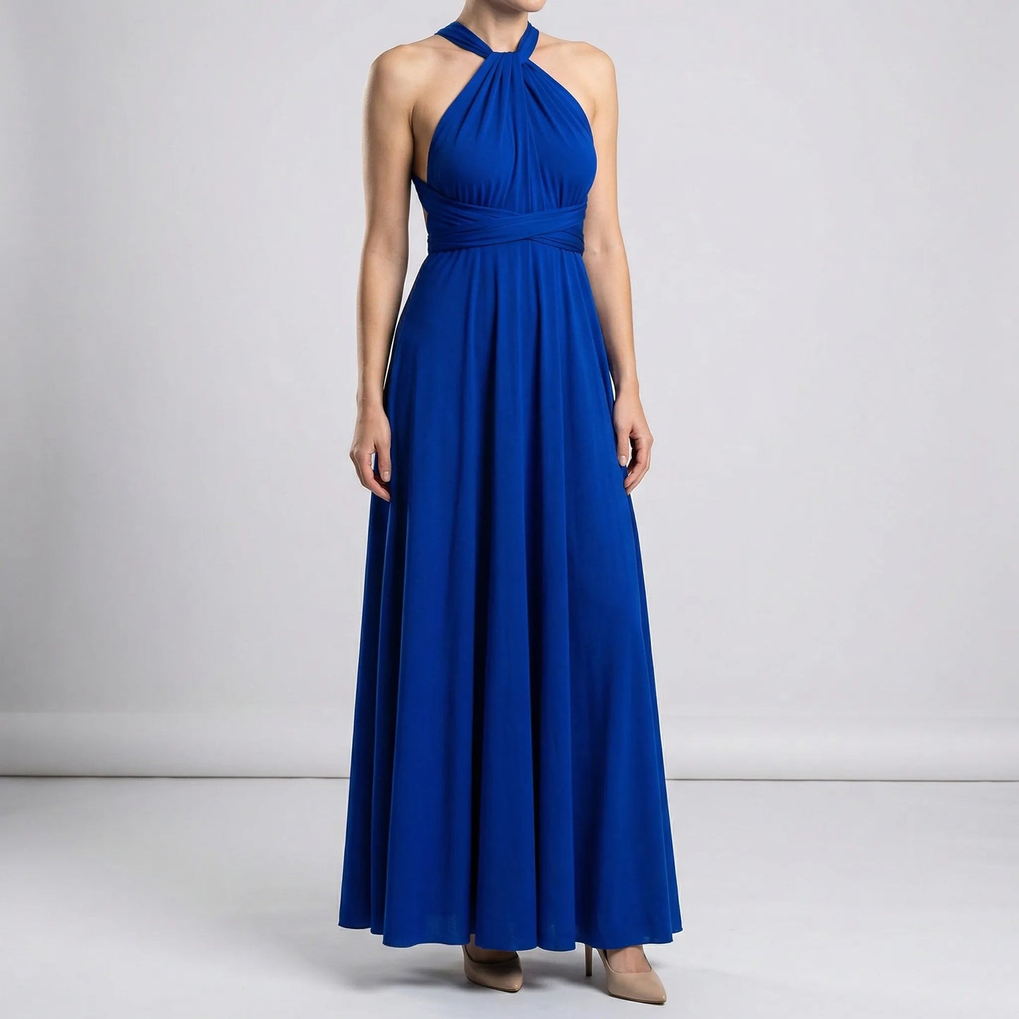 Damen Wickelkleid mit V-Ausschnitt in Maxi-Länge Jully