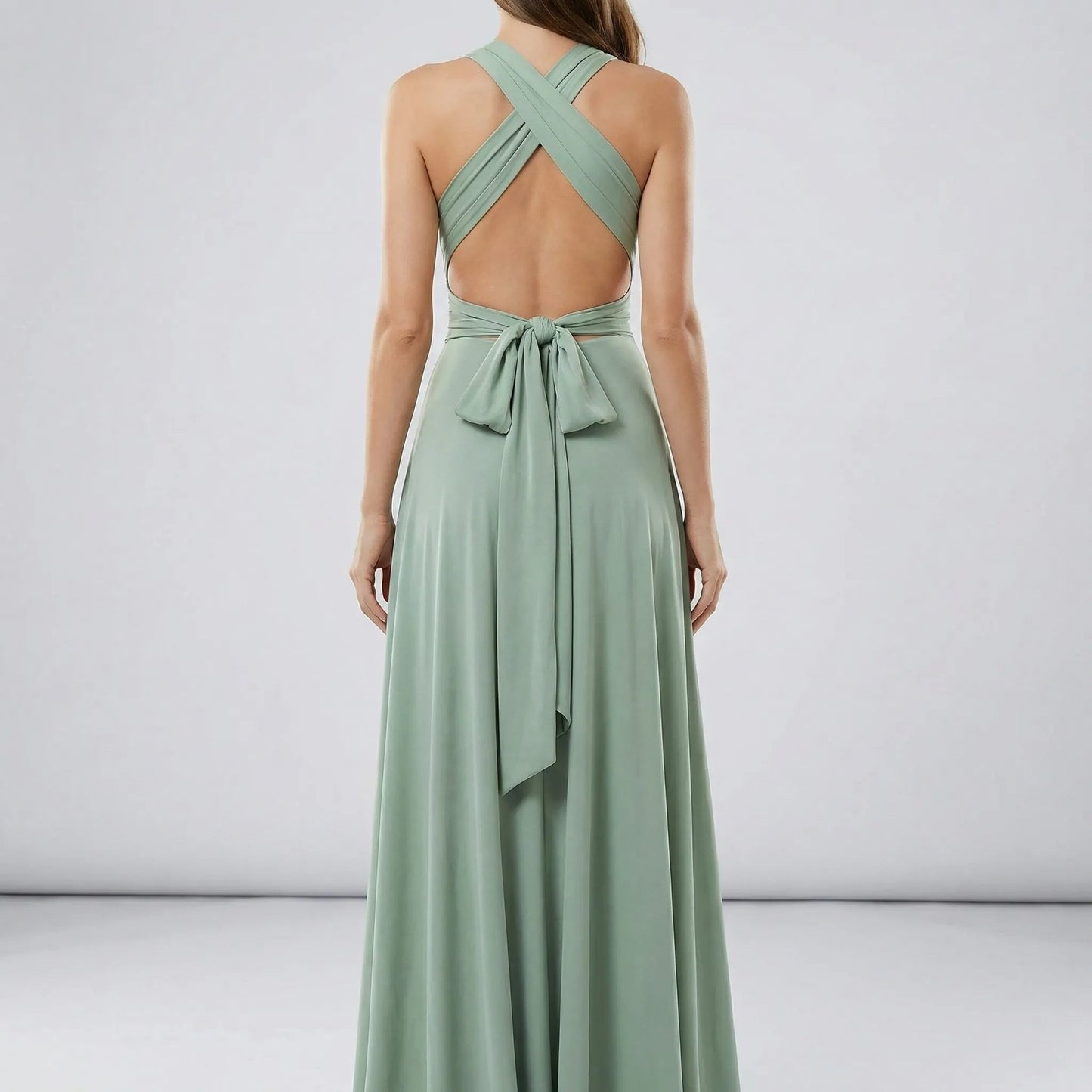 Damen Wickelkleid mit V-Ausschnitt in Maxi-Länge Jully