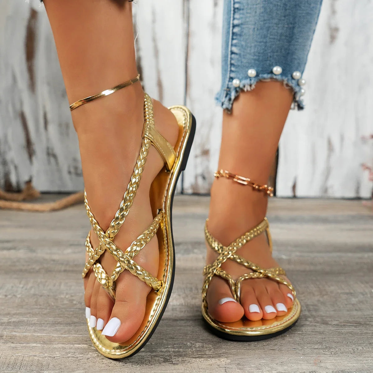 Damen Woven Sandalen mit Clip-Toe Jully
