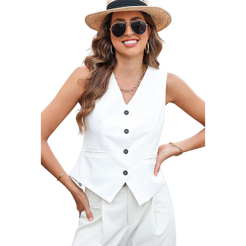 Damen ärmellose Bluse mit schmalem Schnitt Jully