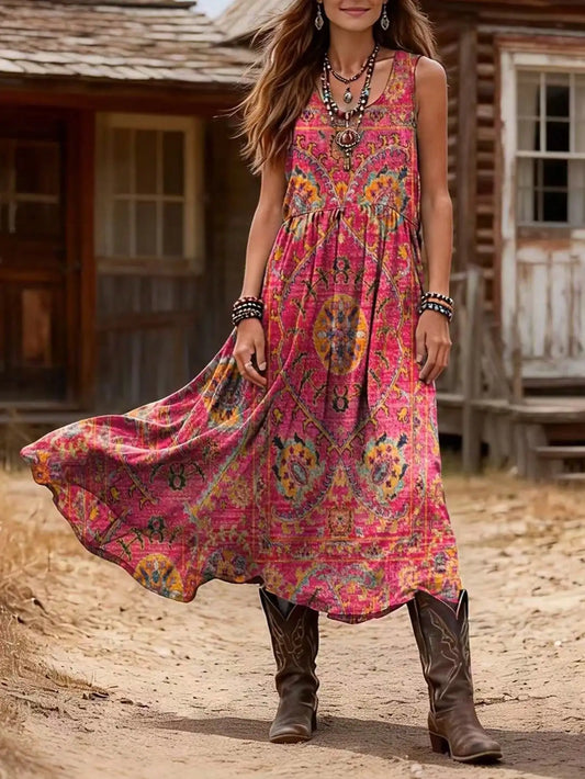 Damen ärmelloses Kleid im Vintage-Bohemian-Stil Jully