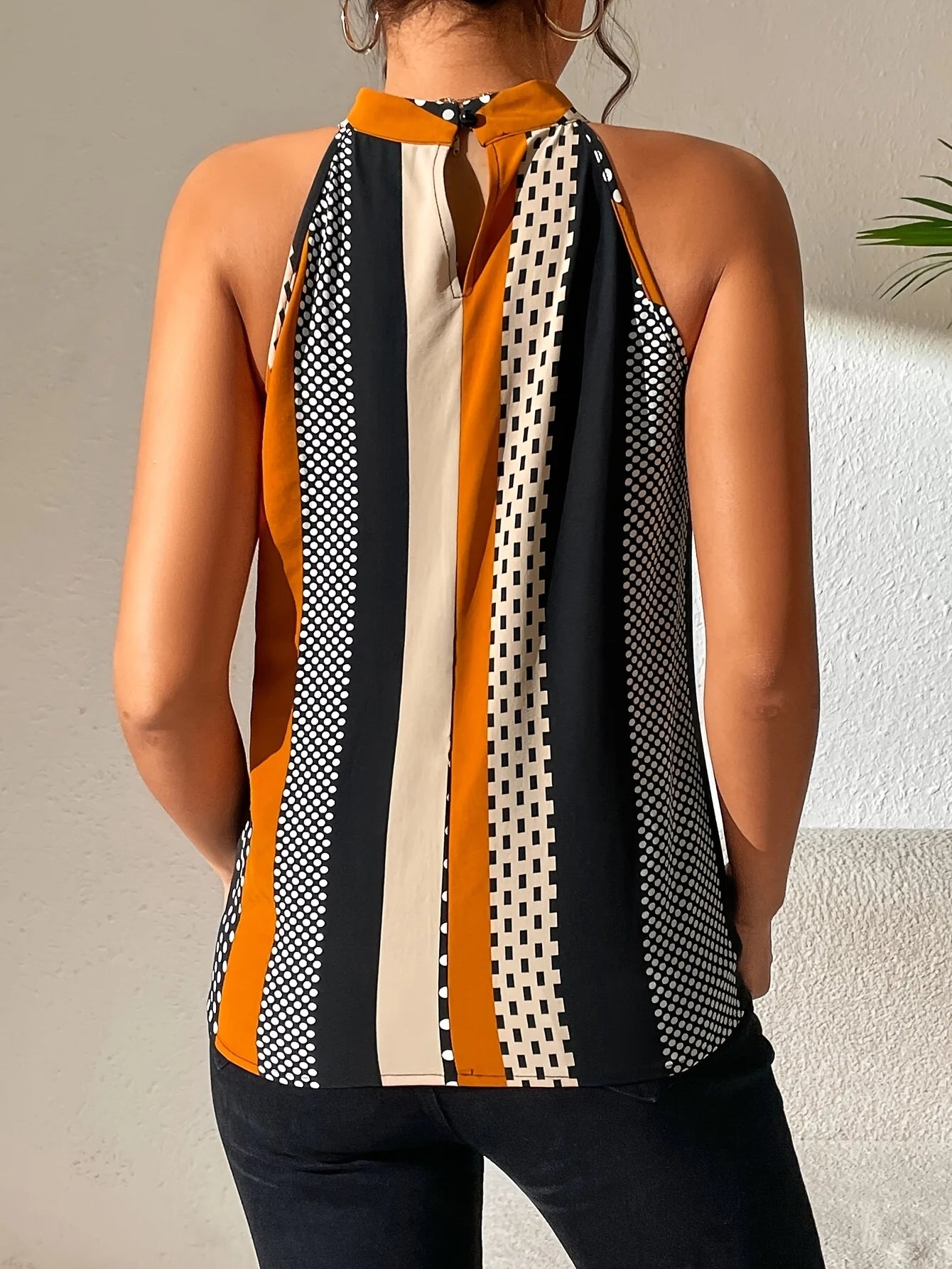 Damen ärmelloses Oberteil mit Batik-Print Jully