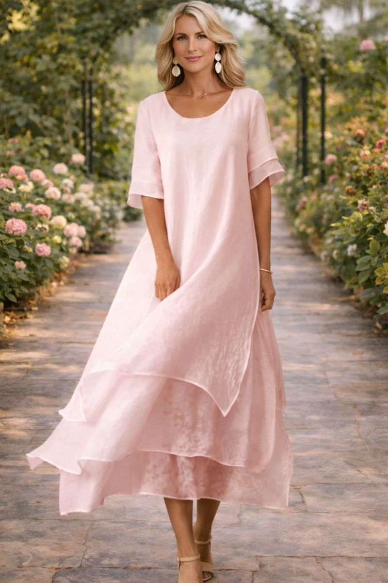 Damen elegantes Kleid mit fließendem Schnitt Jully