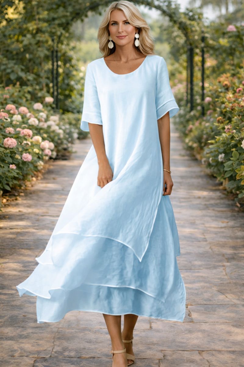 Damen elegantes Kleid mit fließendem Schnitt Jully